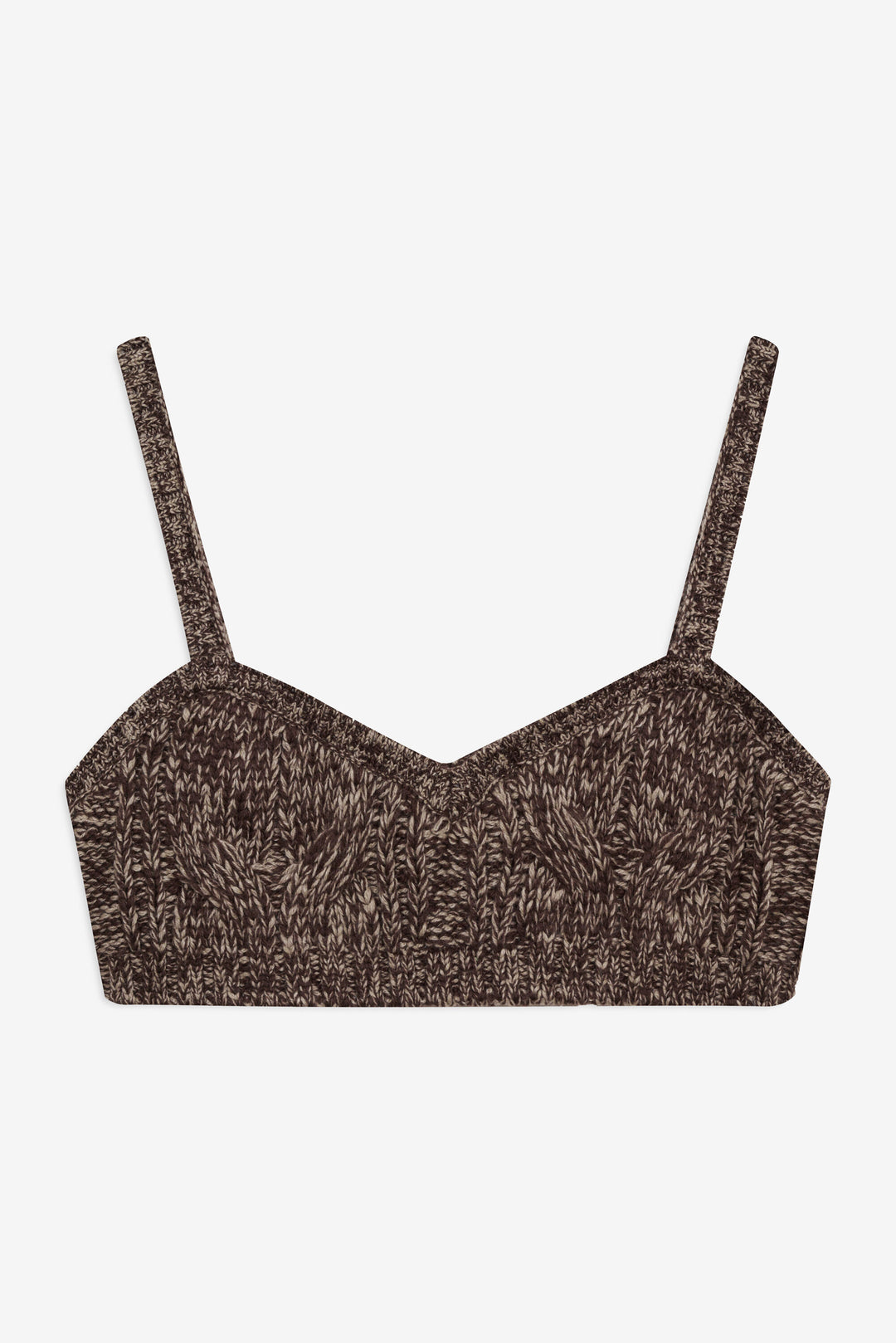 For Love and Lemons Nathalie Knit Bra Top - Brown