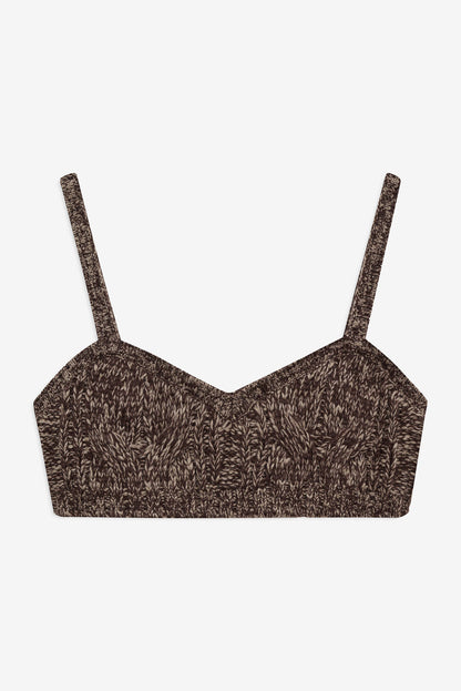 For Love and Lemons Nathalie Knit Bra Top - Brown