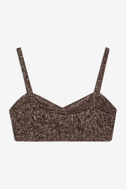 For Love and Lemons Nathalie Knit Bra Top - Brown