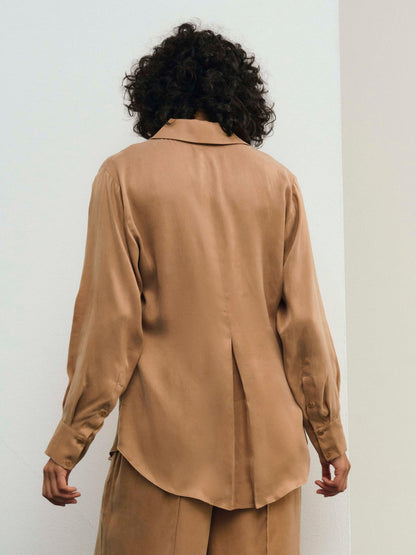 For Love and Lemons Clarabell Button Down Shirt - CAMEL