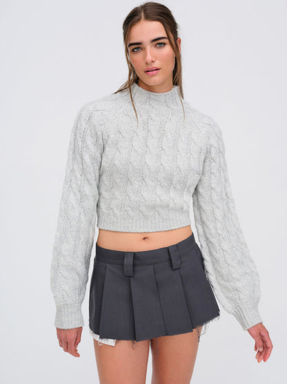 For Love and Lemons Lise Chunky Sweater - Grey
