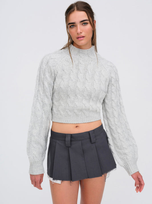For Love and Lemons Lise Chunky Sweater - Grey