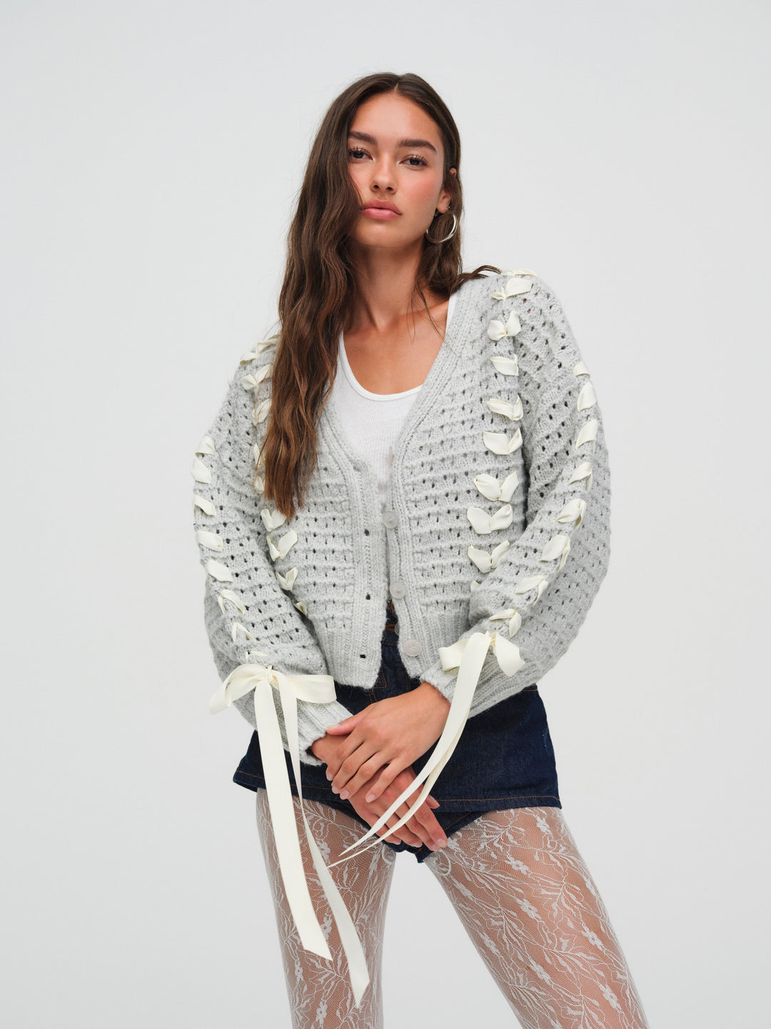 For Love and Lemons Laurel Oversized Cardigan - Grey