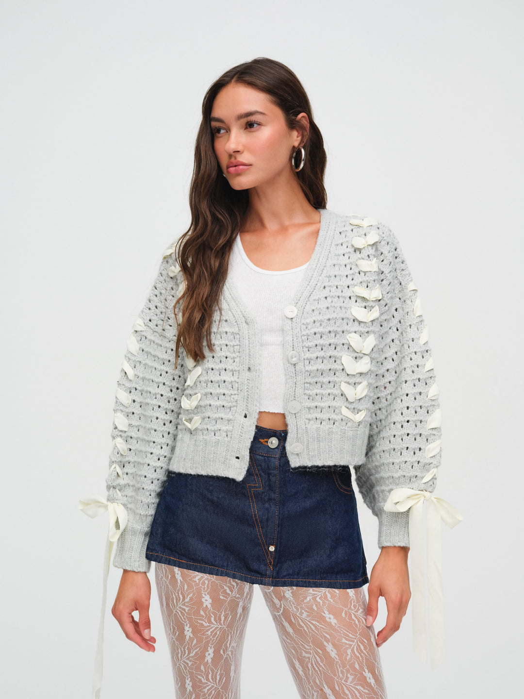For Love and Lemons Laurel Oversized Cardigan - Grey