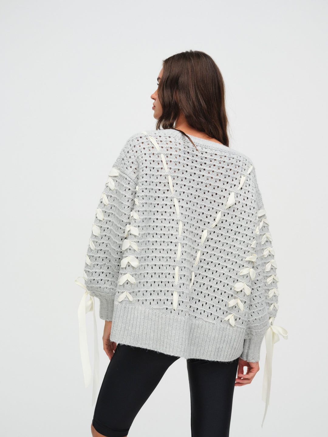 For Love and Lemons Liberty V Neck Sweater - Grey