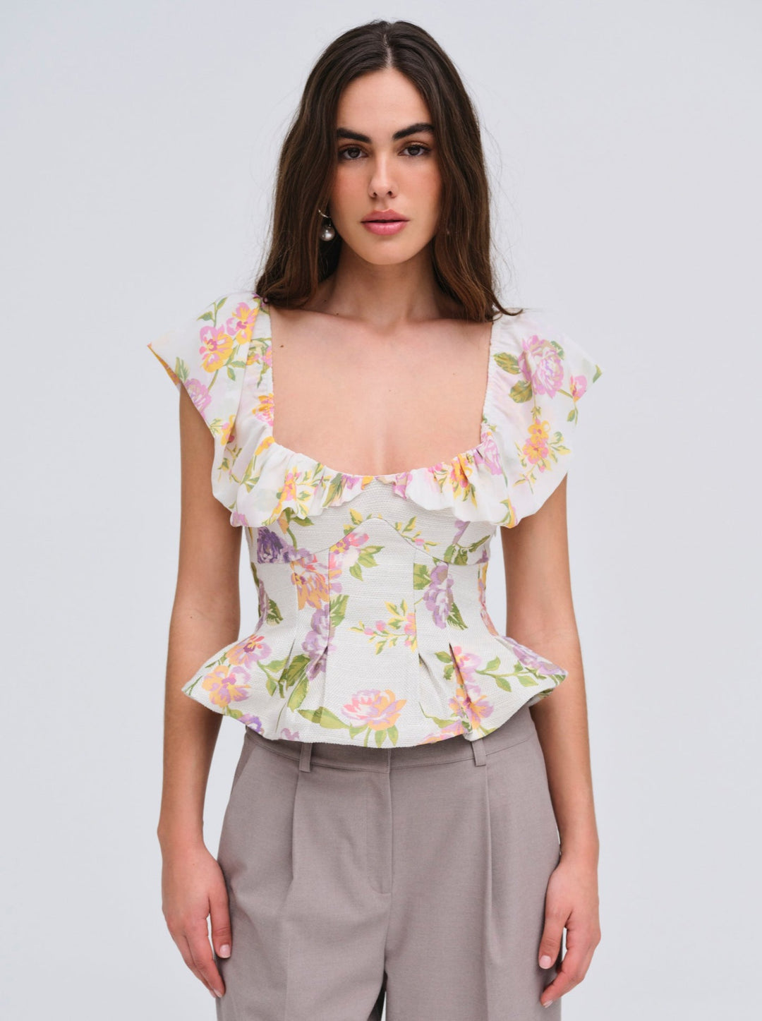 For Love and Lemons Cleodora Top - White