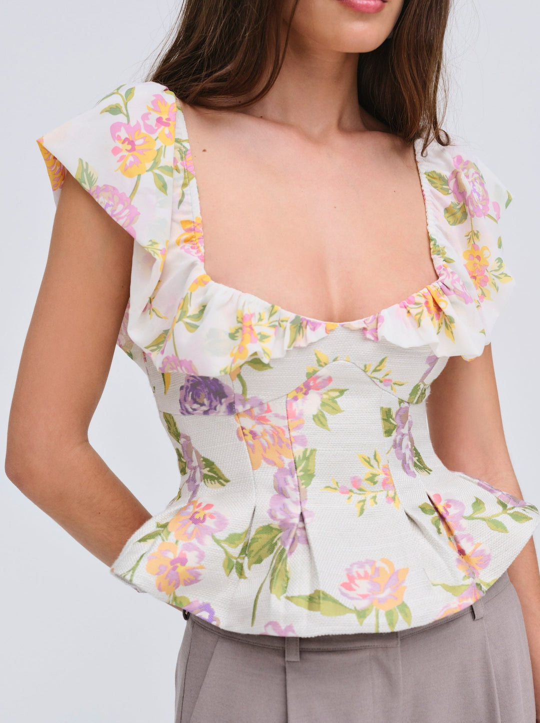 For Love and Lemons Cleodora Top - White