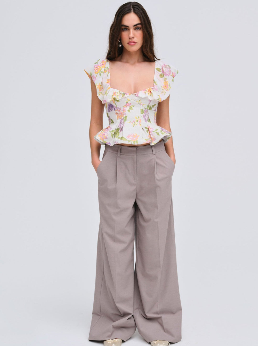 For Love and Lemons Cleodora Top - White
