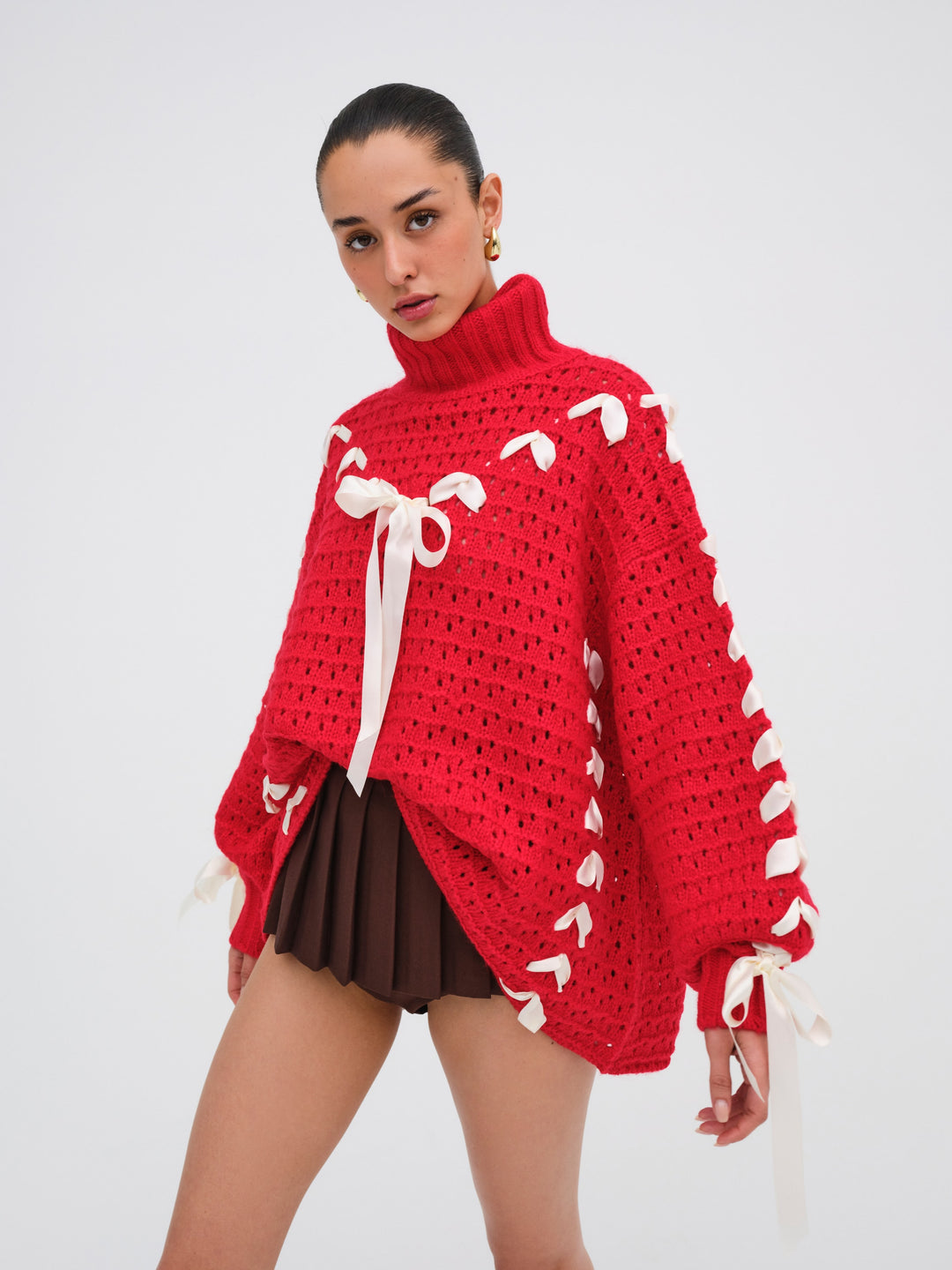 For Love and Lemons Liberty Oversized Sweater - Red