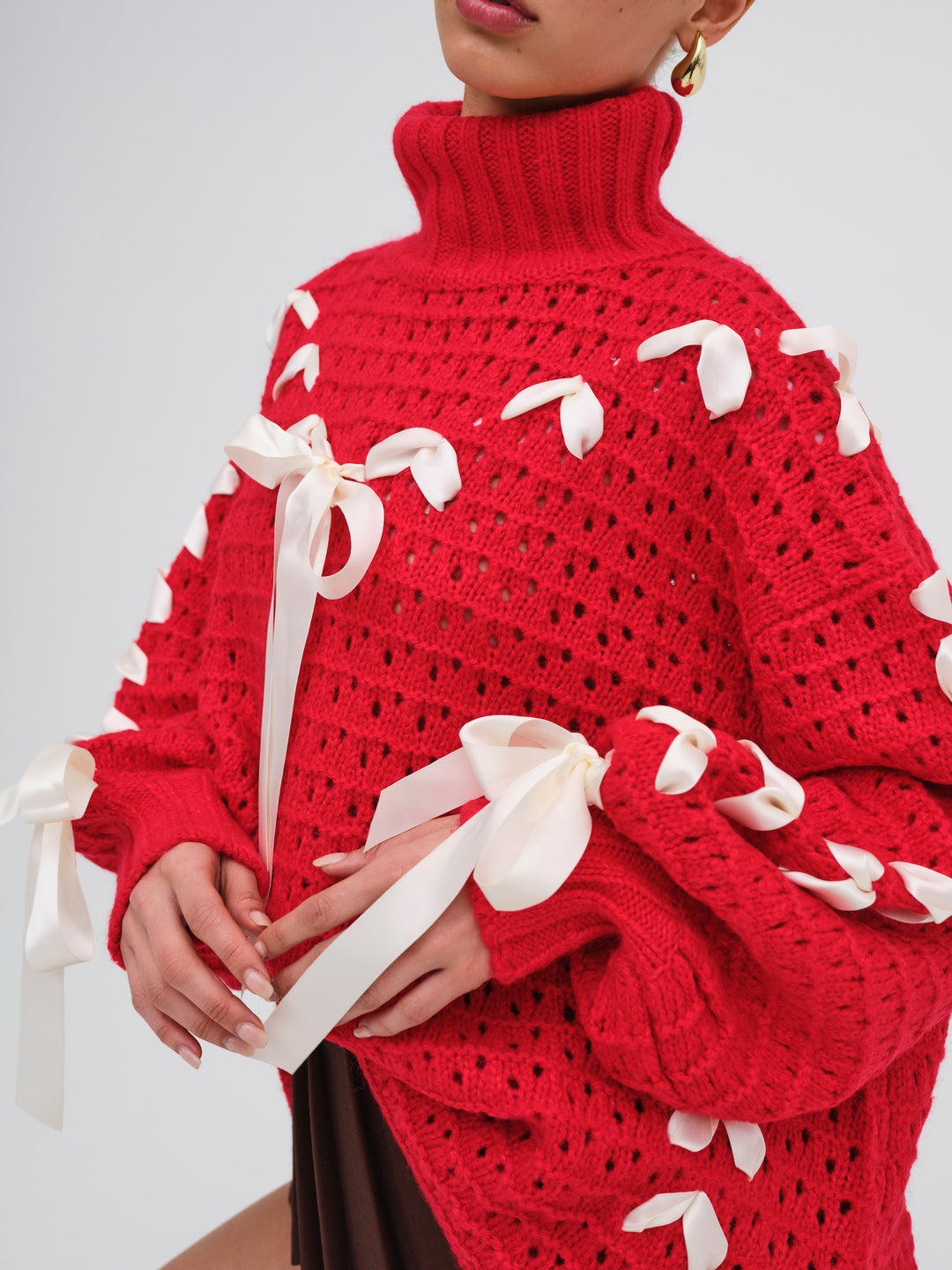 For Love and Lemons Liberty Oversized Sweater - Red