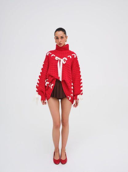 For Love and Lemons Liberty Oversized Sweater - Red