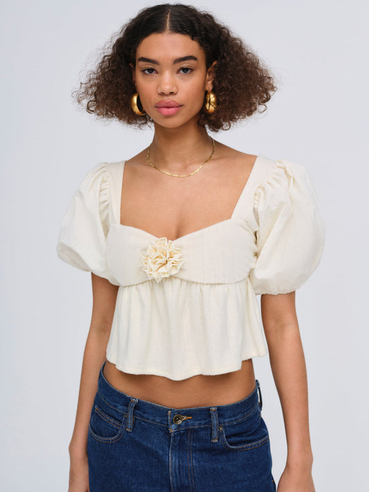 For Love and Lemons Valencia Top - Cream