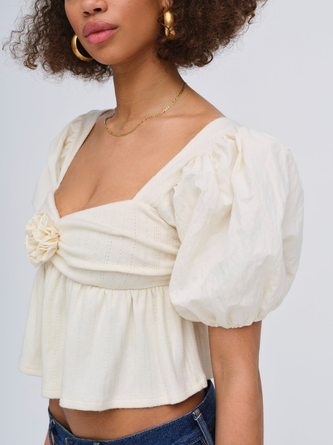 For Love and Lemons Valencia Top - Cream
