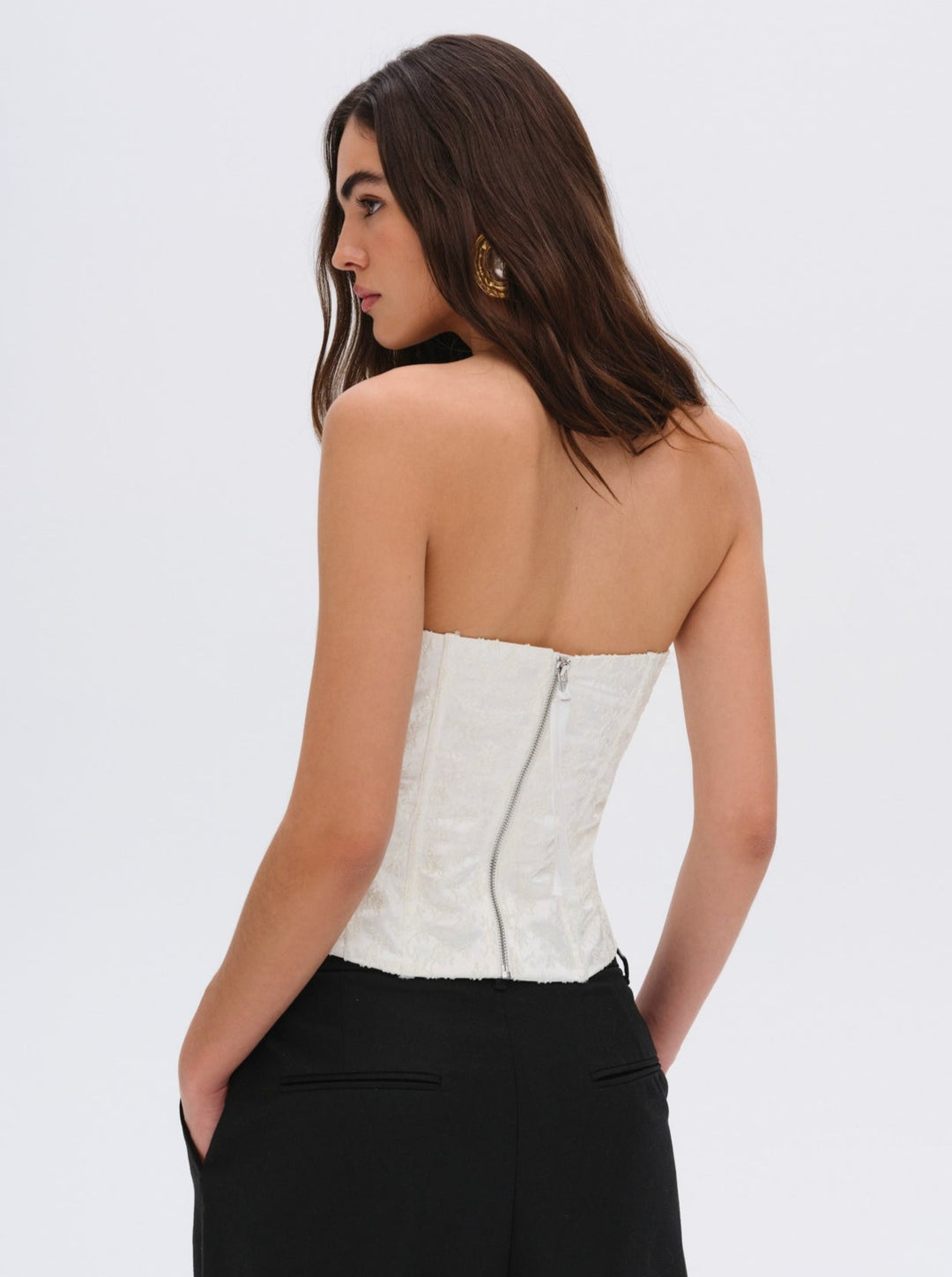 For Love and Lemons Lilibet Corset Top - White