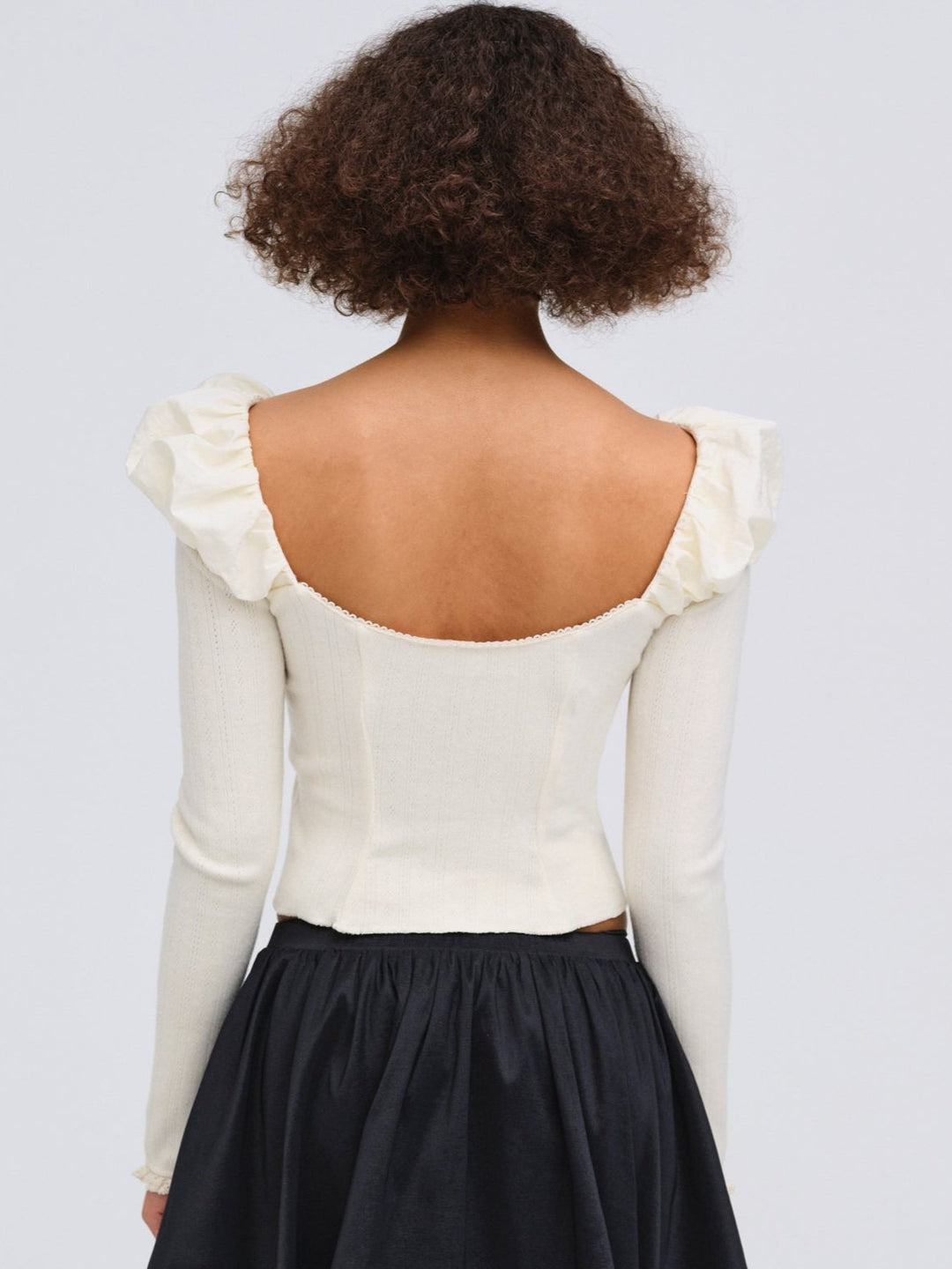 For Love and Lemons Aliyah Pointelle Top - Cream