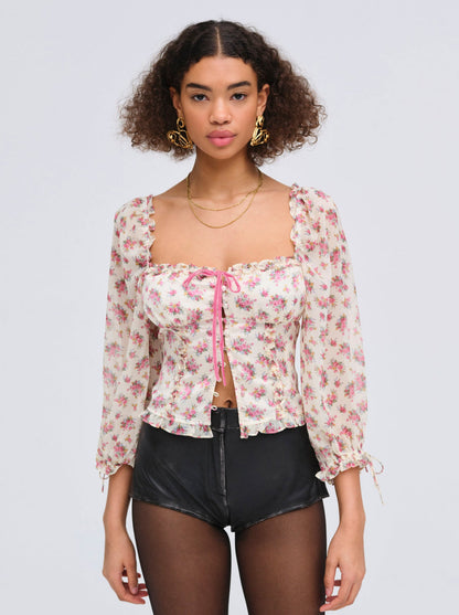 For Love and Lemons Etienne Top - Pink
