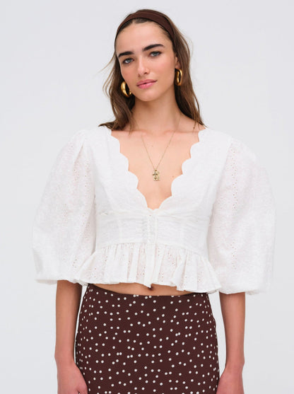 For Love and Lemons Marseille Top - White