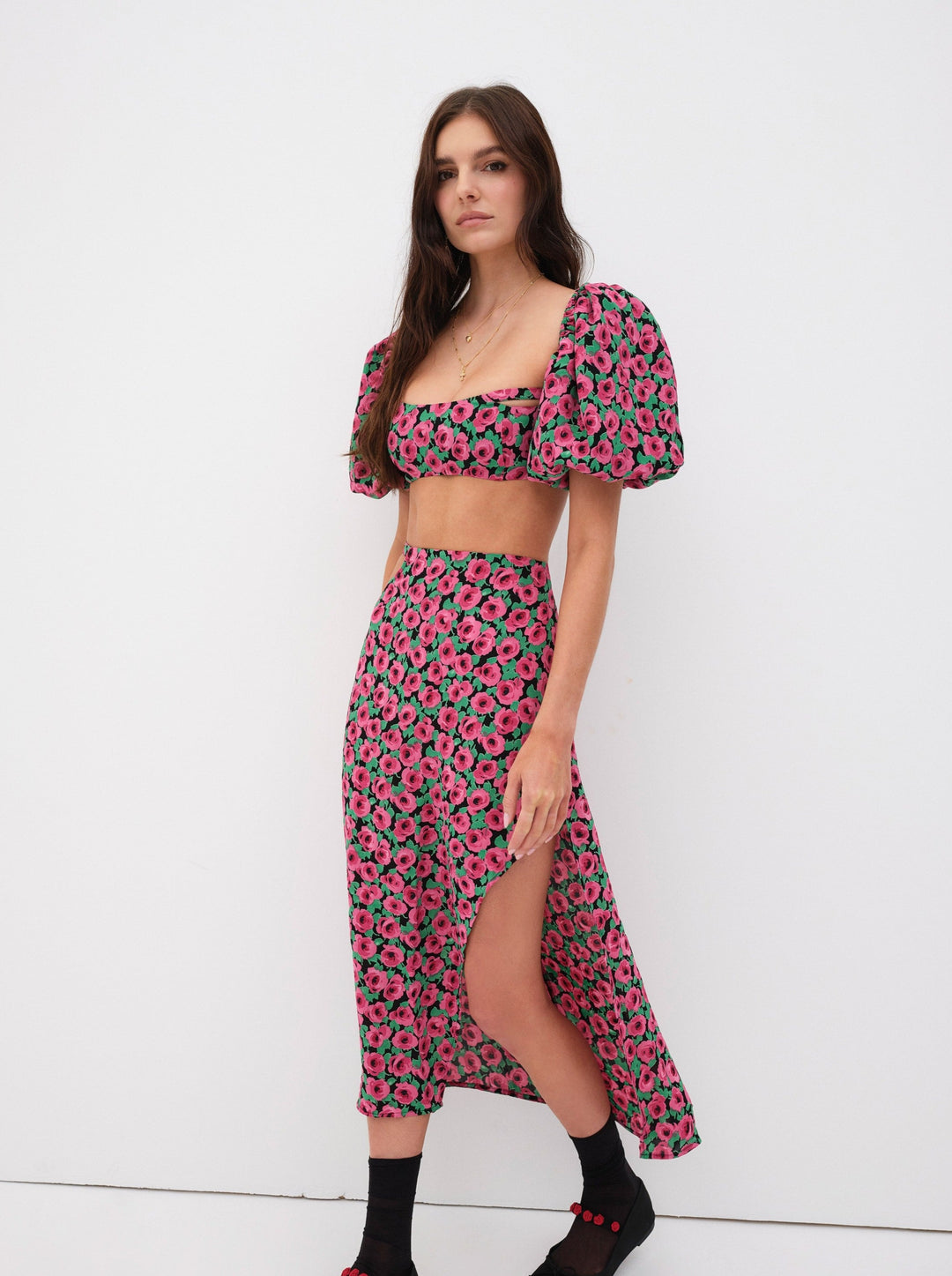 For Love and Lemons Dolcetto Crop Top - Red