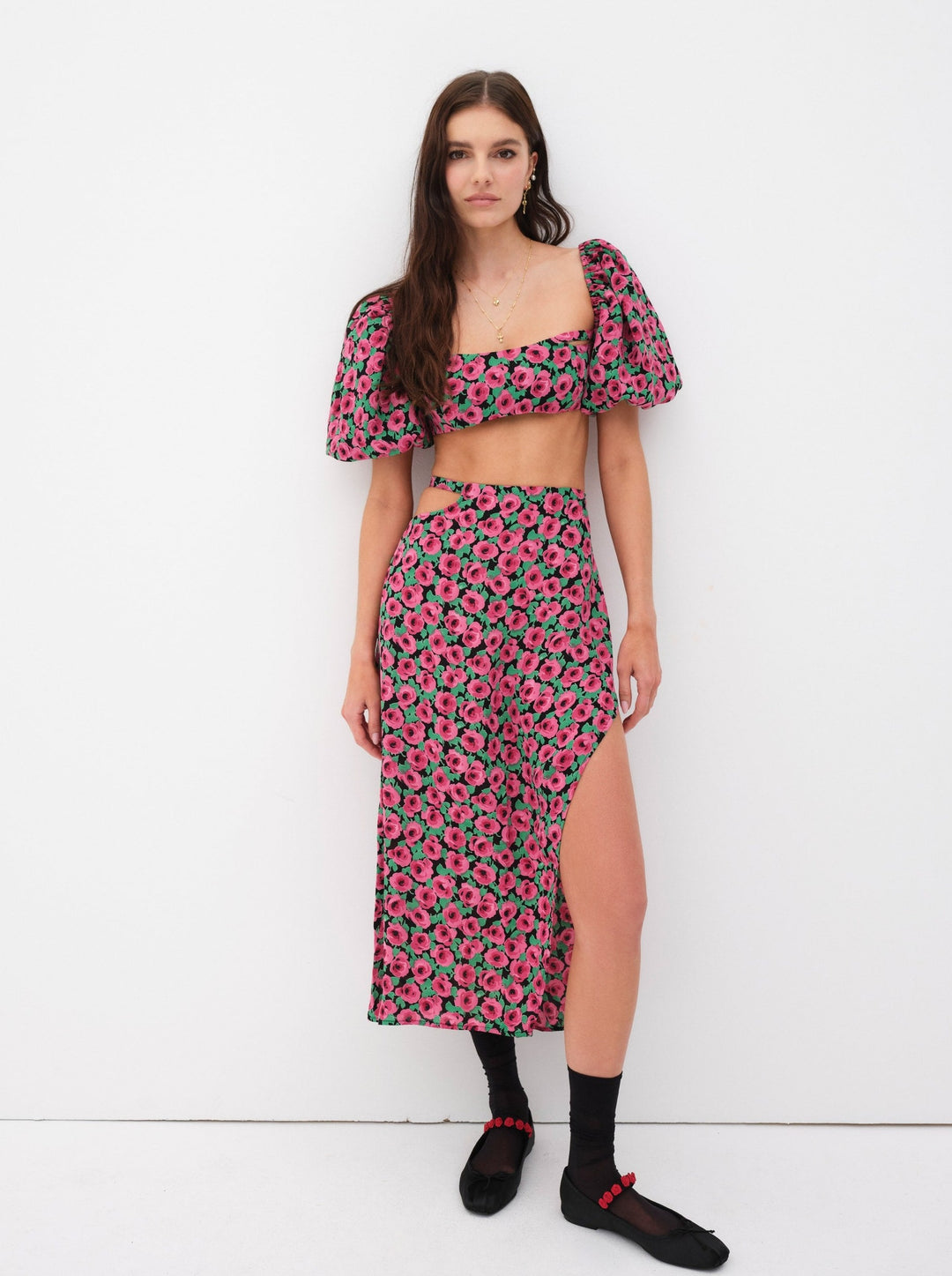 For Love and Lemons Dolcetto Crop Top - Red