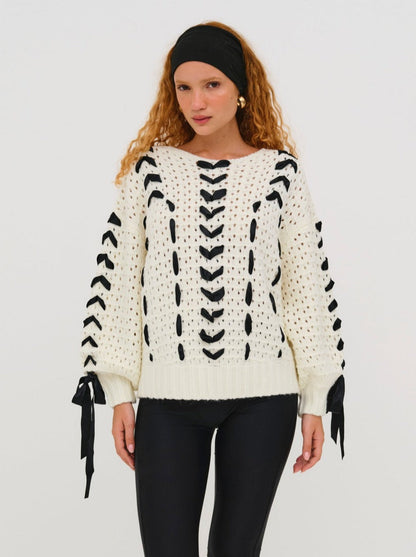 For Love and Lemons Laurel Sweater - Black