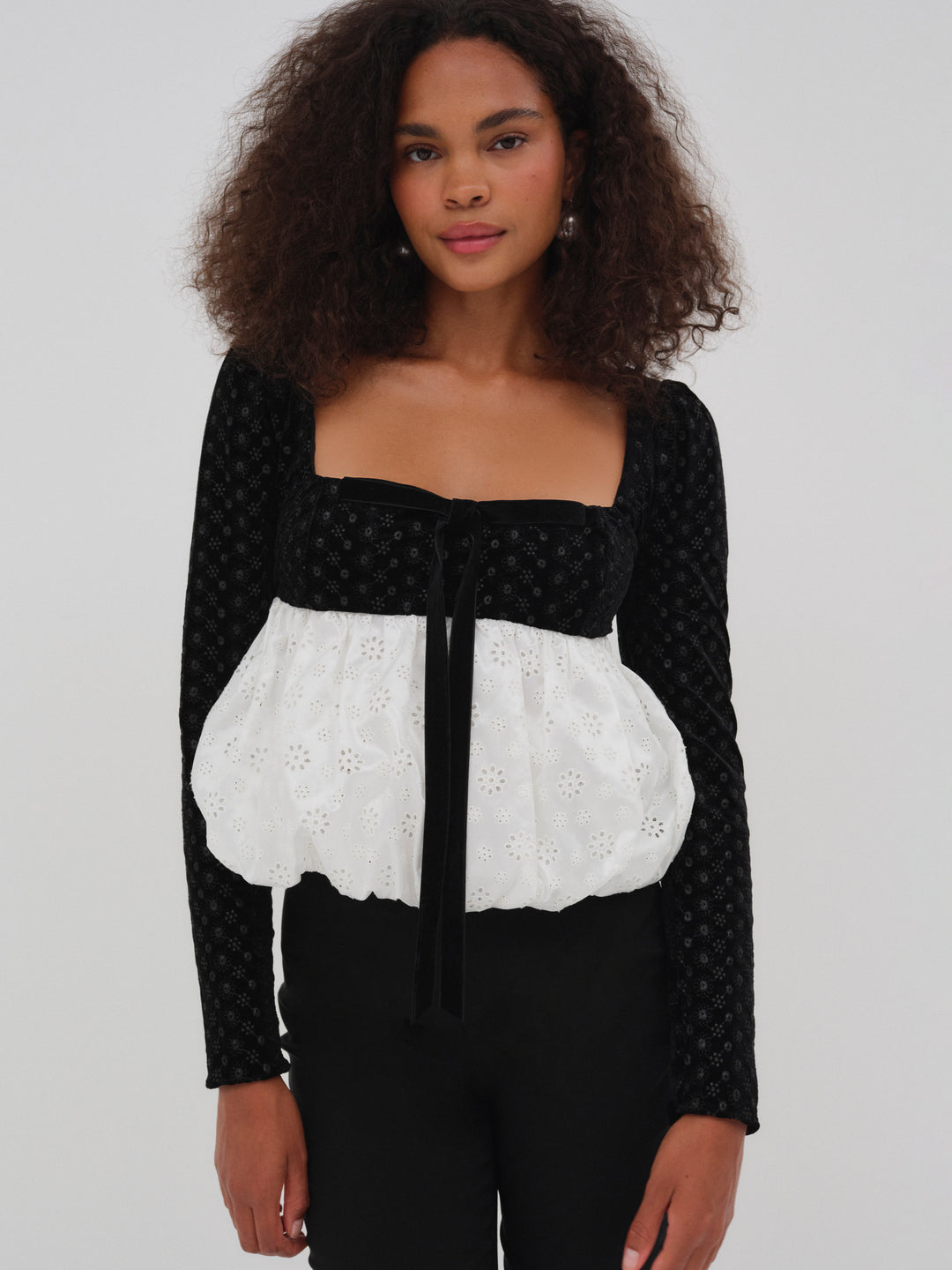 For Love and Lemons Elisa Bubble Top - White