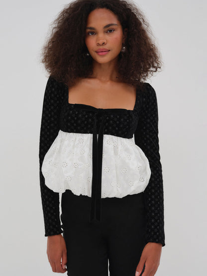 For Love and Lemons Elisa Bubble Top - White