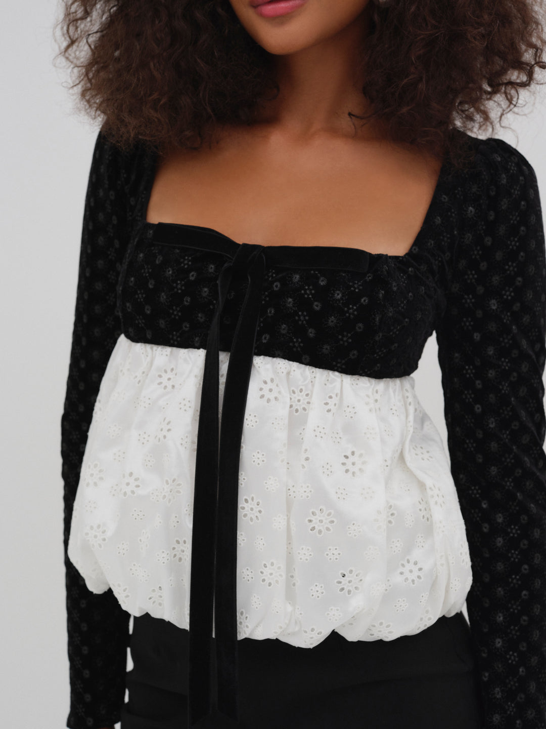 For Love and Lemons Elisa Bubble Top - White