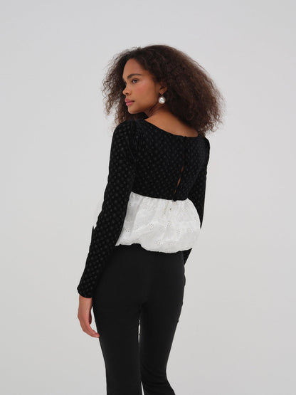 For Love and Lemons Elisa Bubble Top - White