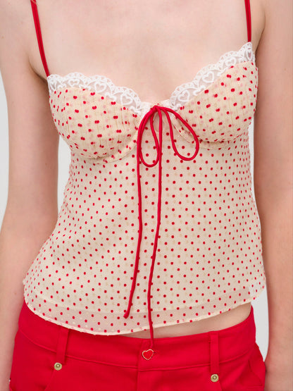 For Love and Lemons Love Dot Camisole Top - Cream