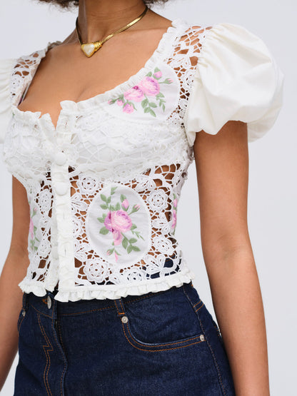 For Love and Lemons Bordeaux Top - Pink