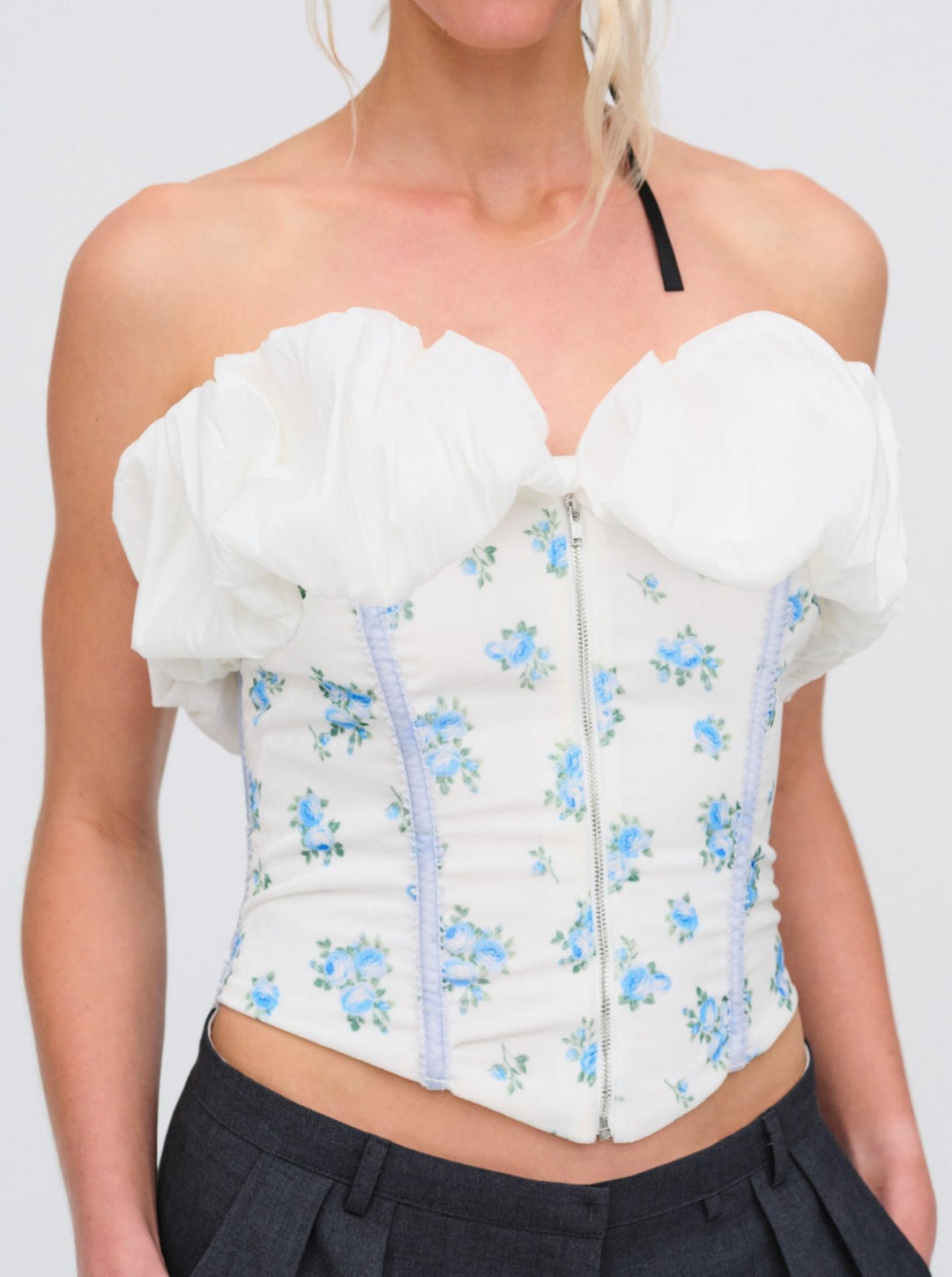For Love and Lemons Evelyn Corset Top - Blue