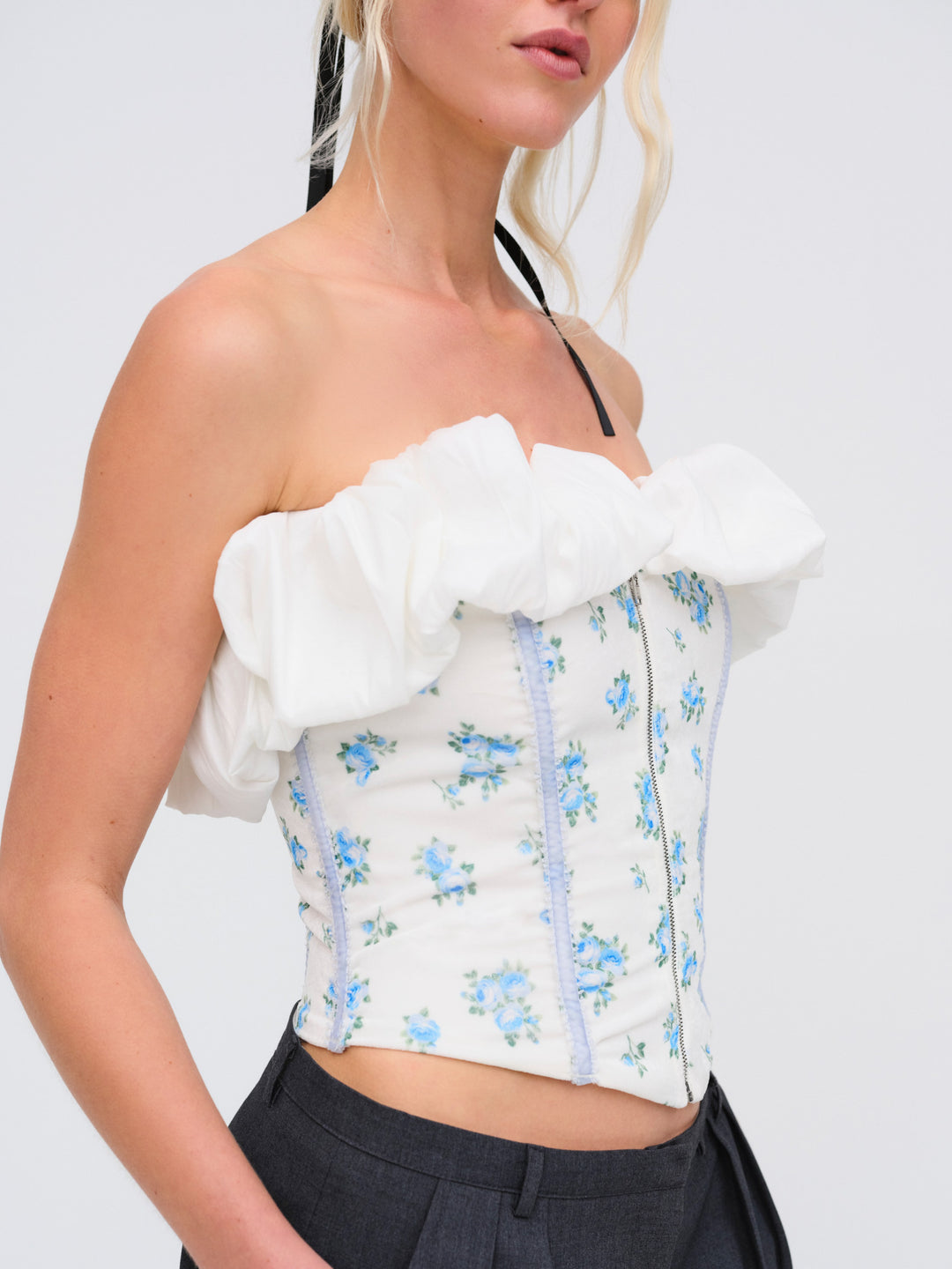 For Love and Lemons Evelyn Corset Top - Blue