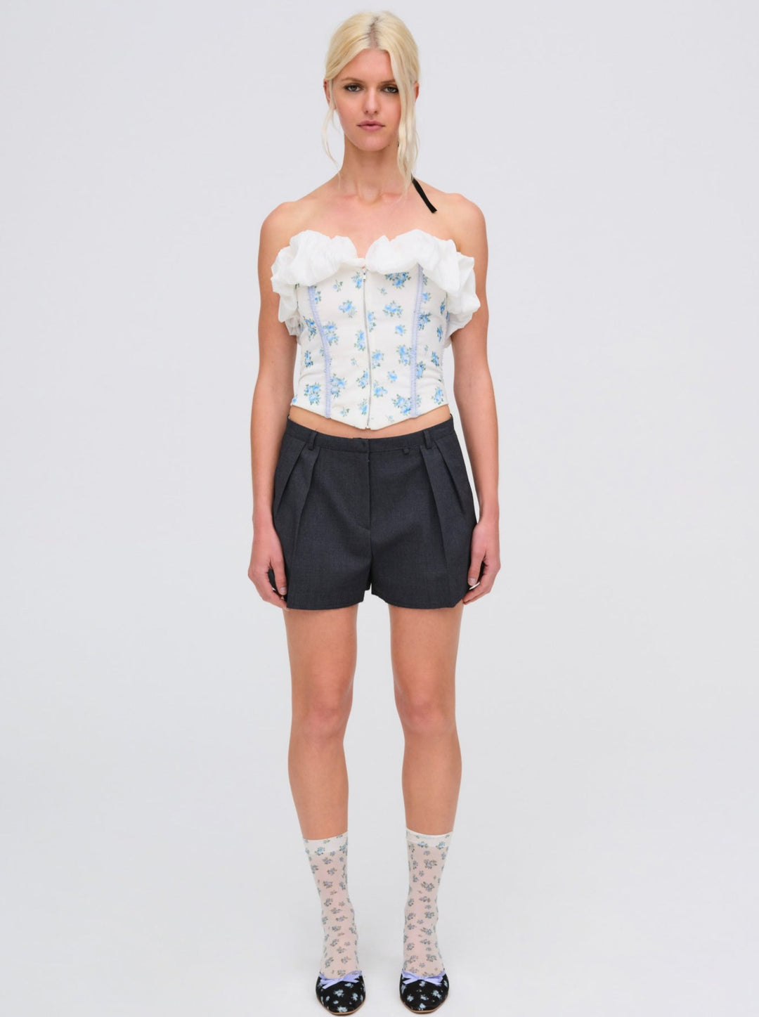 For Love and Lemons Evelyn Corset Top - Blue