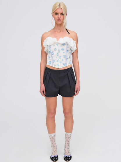 For Love and Lemons Evelyn Corset Top - Blue