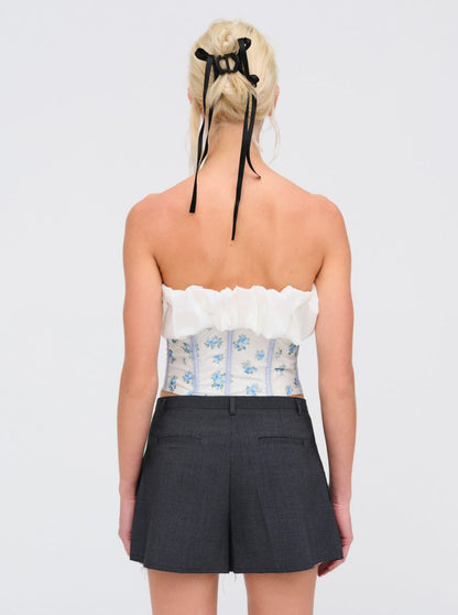 For Love and Lemons Evelyn Corset Top - Blue