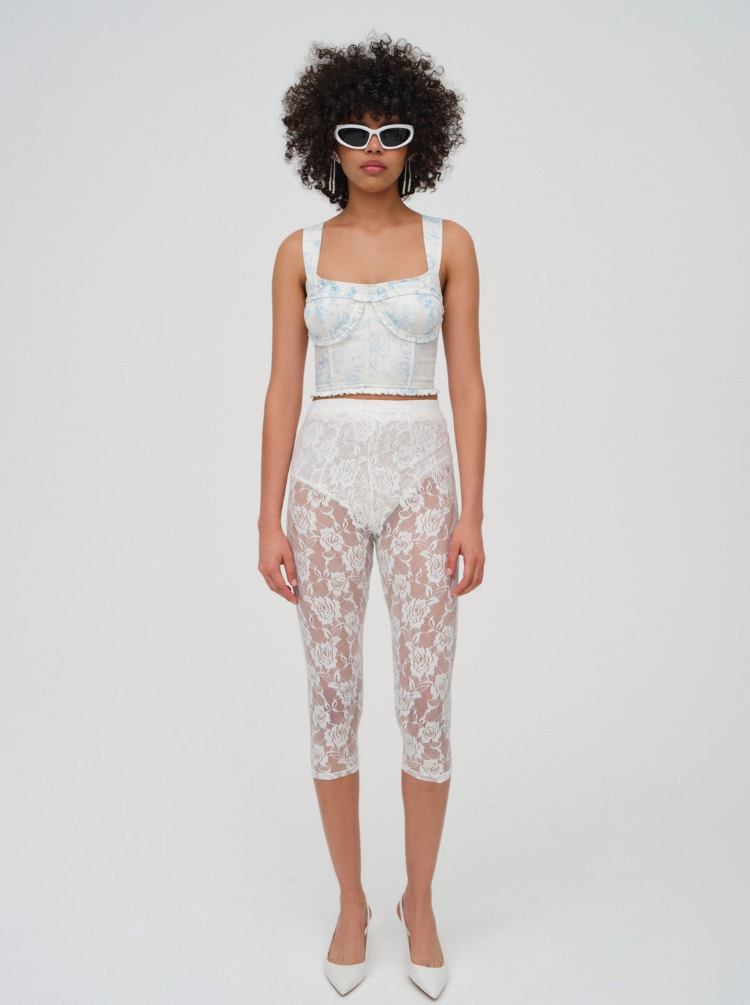 For Love and Lemons Chantal Denim Corset Top - Blue