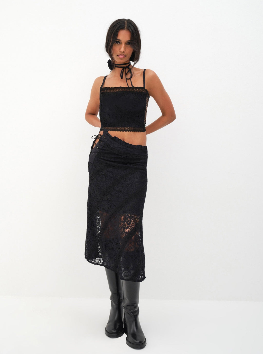 For Love and Lemons Danielle Top - Black