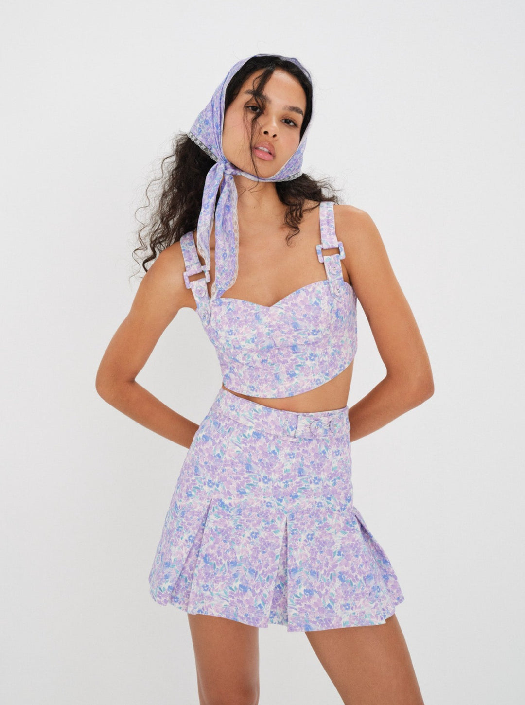 For Love and Lemons Lou Crop Top - Purple