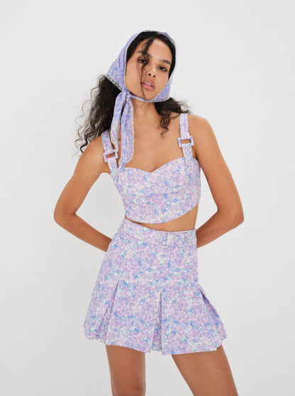 For Love and Lemons Lou Crop Top - Purple
