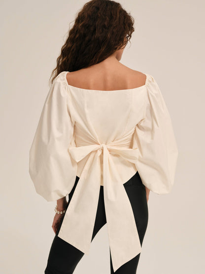 For Love and Lemons Marion Blouse - Cream