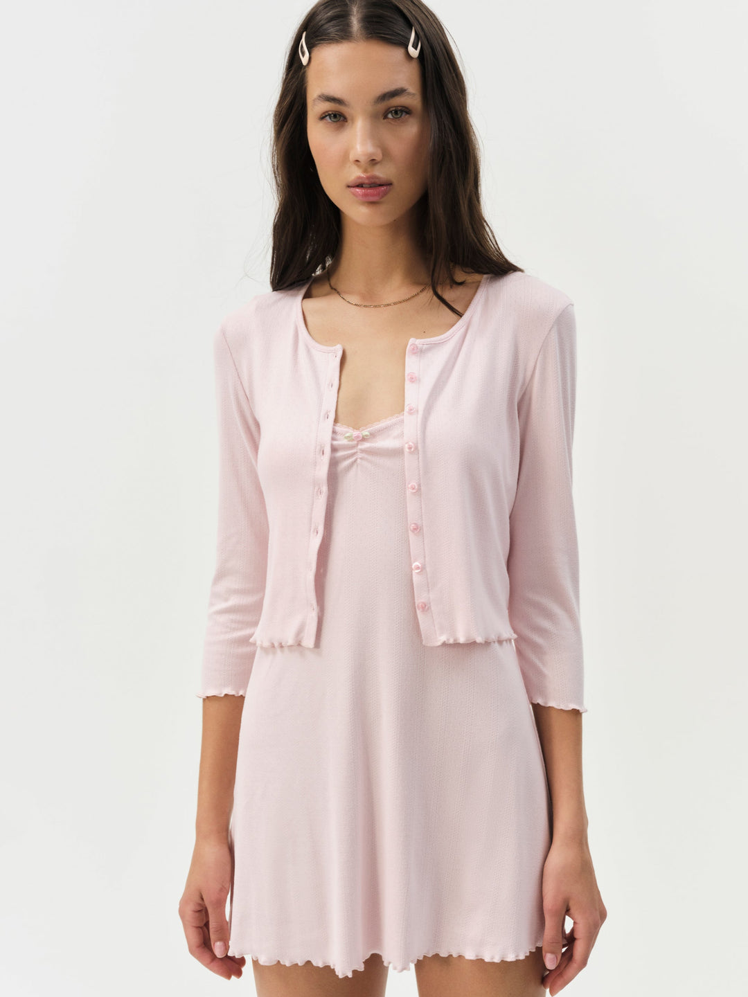 For Love and Lemons Elliana Cardigan - Dusty Pink