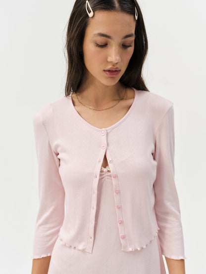 For Love and Lemons Elliana Cardigan - Dusty Pink