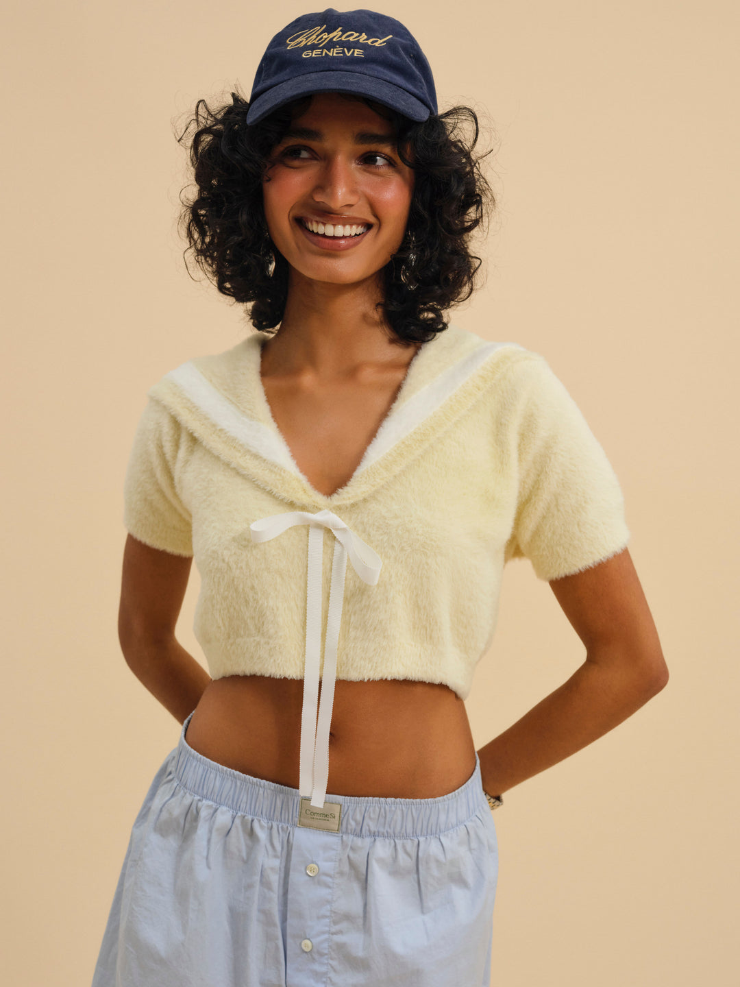 For Love and Lemons Kimmy Sailor Sweater Top - Yellow