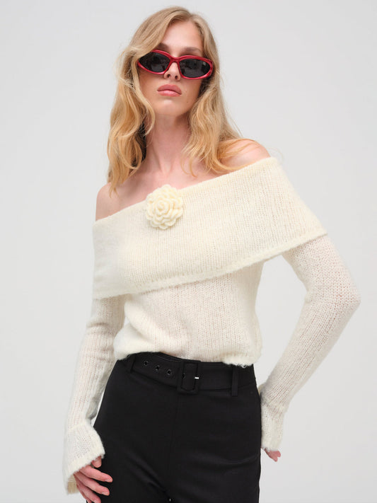 For Love and Lemons Aspen Knit Top - Cream