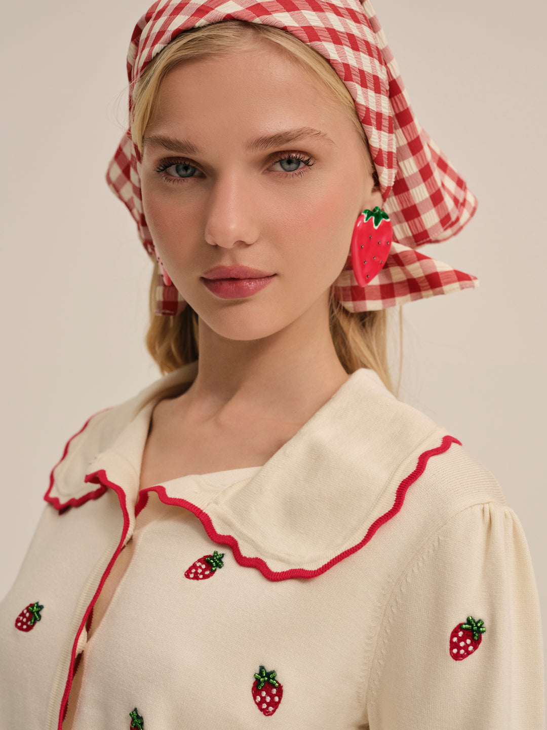 For Love and Lemons Strawberry Jam Cardigan - Cream