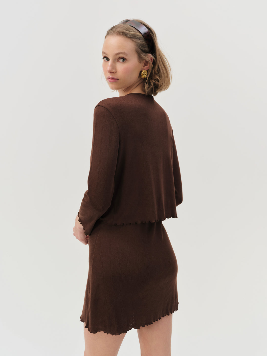 For Love and Lemons Elliana Cardigan - Chocolate