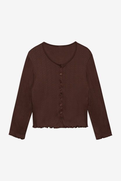 For Love and Lemons Elliana Cardigan - Chocolate