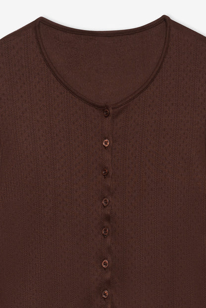 For Love and Lemons Elliana Cardigan - Chocolate