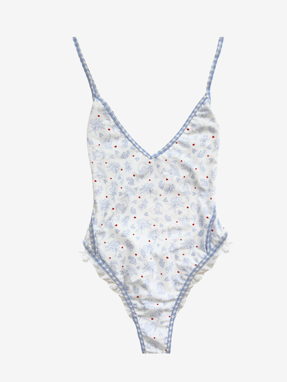 For Love and Lemons Strappy One Piece Swimsuit - Blue
