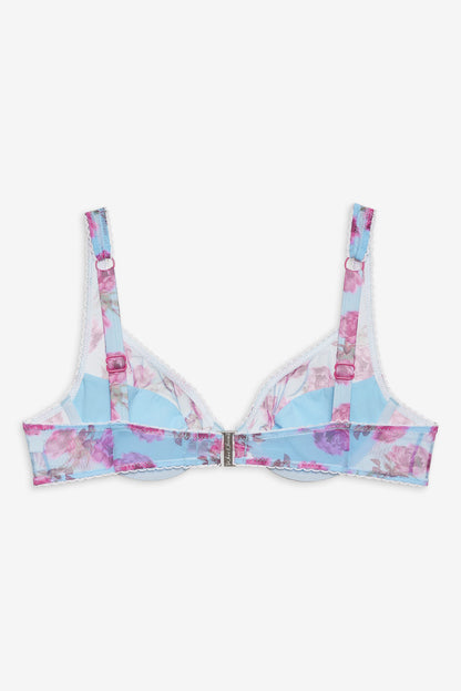 For Love and Lemons Floral Stems Underwire Bikini Top - Blue